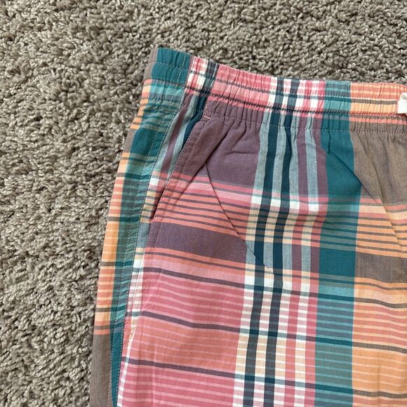 Vineyard Vines Shorts 7" Pull On Madras Mens L Pink Plaid Cotton Preppy NWT - Picture 3 of 6